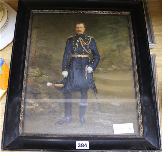 Late 19th century English School Portrait of Major Charles Hall A.D.C., Headquarters Staff, Eastern Command 14.5 x 11.5in.